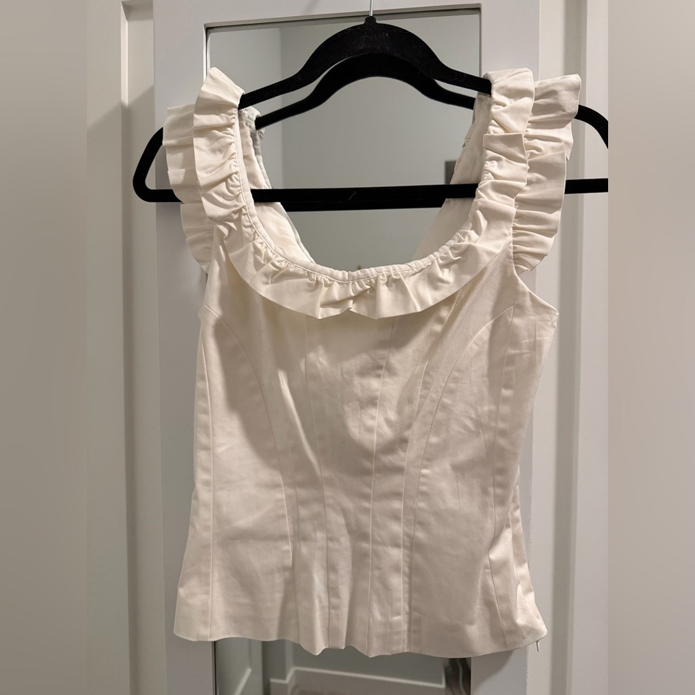 ANTONIO MELANI Cream Ruffle Top